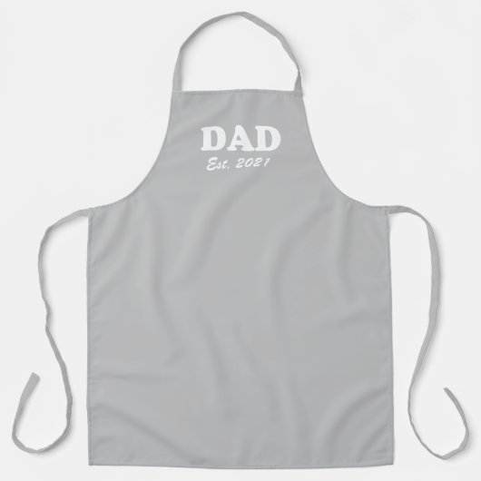 Papa Aangepast Gevestigde datum licht grijs grill  Schort (Voorkant)