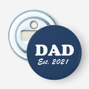 Papa Aangepast Vaste marineblauw-wit modern Button Flesopener