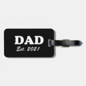 Papa Aangepast Versterkte datum zwart-wit modern Bagagelabel (Achterkant horizontaal)