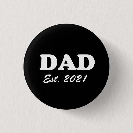 Papa Aangepast Versterkte datum zwart-wit modern Ronde Button 3,2 Cm (Voorkant)