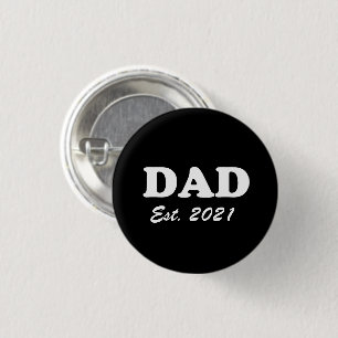 Papa Aangepast Versterkte datum zwart-wit modern Ronde Button 3,2 Cm