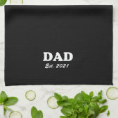 Papa Aangepast Versterkte datum zwart-wit modern Theedoek (Gevouwen)