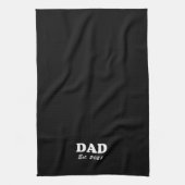 Papa Aangepast Versterkte datum zwart-wit modern Theedoek (Verticaal)