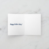 Papá aangepaste datum navy blauw wit modern kaart (Binnen)