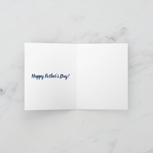 Papá aangepaste datum navy blauw wit modern kaart (Binnen)