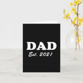 Papa aangepaste datum zwart en wit modern kaart (Gele Bloem)