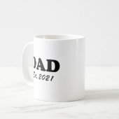 Papá aangepaste datum zwart wit modern koffiemok (Voorkant links)