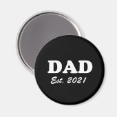 Papa Aangepaste datum zwart-wit modern Magneet (Voorkant / Achterkant)