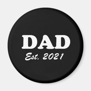 Papa Aangepaste datum zwart-wit modern Magneet