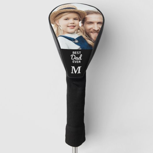 Papa Aangepaste FotoMonogram Golfer Fathers Dag Golfheadcover (Voorkant)