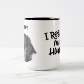 Papa aangepaste hondfoto/naam & citaat grappige ho tweekleurige koffiemok (Center)