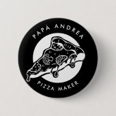 PAPÀ aangepaste naam Pizza Maker Vader Ronde Button 5,7 Cm (Voorkant)