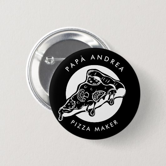 PAPÀ aangepaste naam Pizza Maker Vader Ronde Button 5,7 Cm (Voorkant /achterkant)