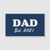 Papa aangepaste testdatum marvy blue white magnet (Voorkant)