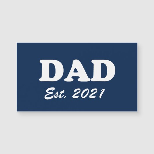 Papa aangepaste testdatum marvy blue white magnet (Voorkant)