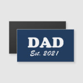 Papa aangepaste testdatum marvy blue white magnet (Voorkant / Achterkant)