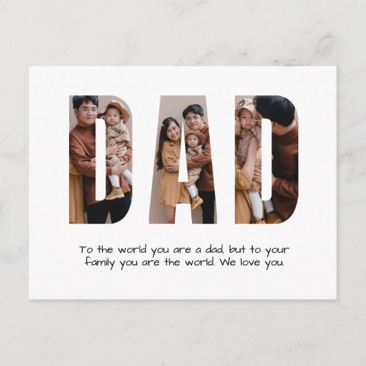 PAPA Aanpasbare foto Vaderdag verjaardag Briefkaart (Voorkant)
