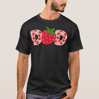 Papa Aardbei Eerste Verjaardag Familie Funny Straw T-shirt