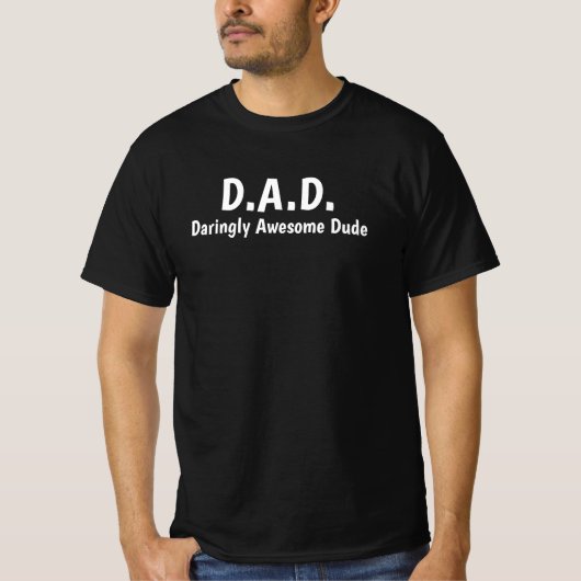 Papa Acroniem Gepersonaliseerd Zwart T-shirt (Voorkant)