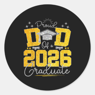 Papa afstudeer senior 2026 trotse papa van een 202 ronde sticker