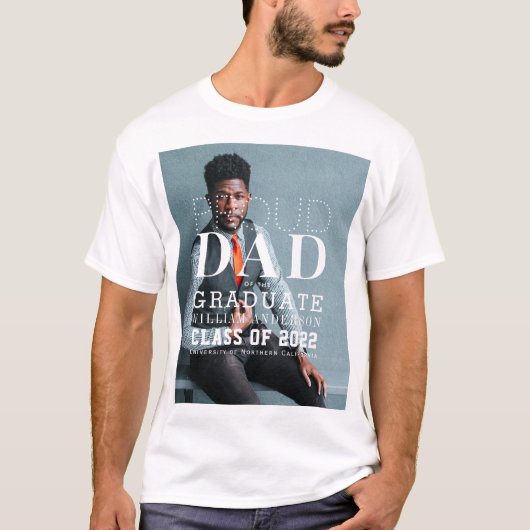 Papa Afstuderen oude foto T-Shirt (Voorkant)