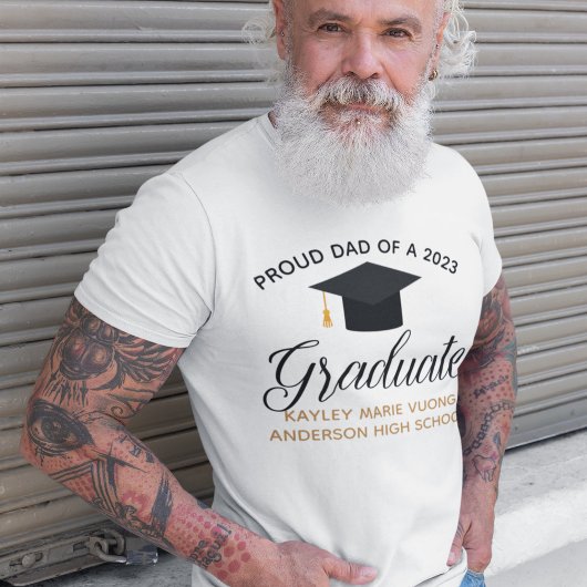 Papa-Afstuderen proud Klasse 2021 Aangepaste naam T-shirt