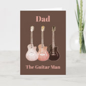 Papa Akoestische elektrische gitaarritsfeestdag Kaart (Voorkant)