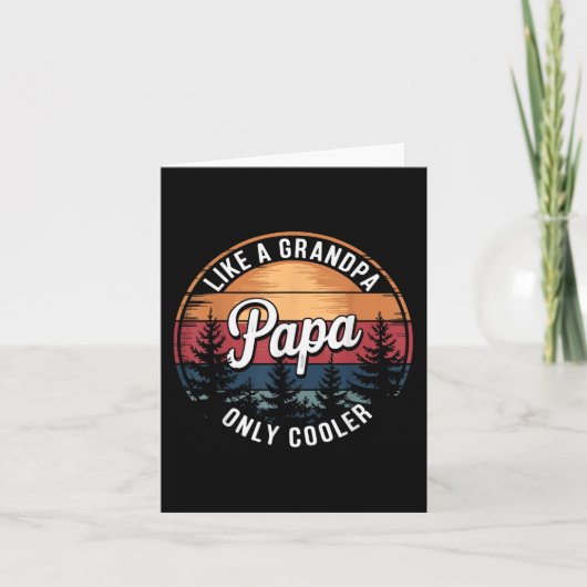 Papa als een opa, alleen koel, grappenmaker Papa D Kaart (Voorkant)