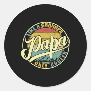 Papa als een opa, alleen koel, grappenmaker Papa D Ronde Sticker