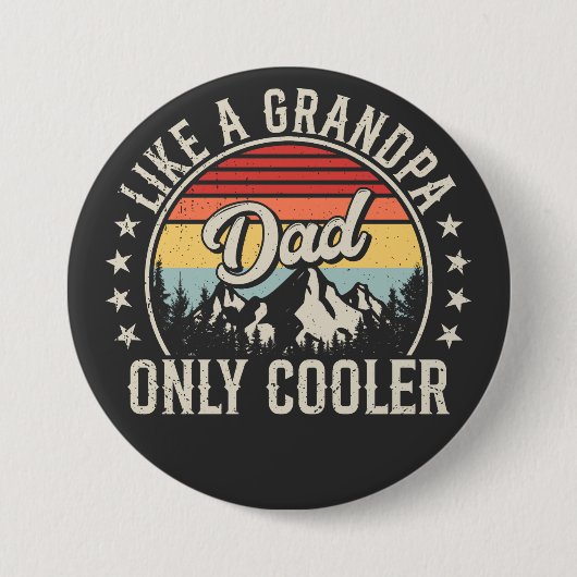 Papa als een opa Alleen koelere retro ronde Button (Voorkant)
