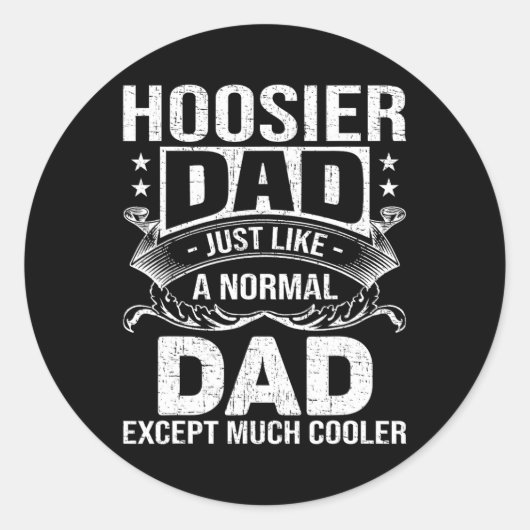 Papa als normale vader maar veel cooler ronde sticker (Voorkant)