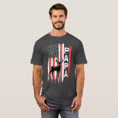 Papa American Flag Deer Buck Hunting Gift from Gra T-shirt (Voorkant volledig)