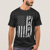 Papa American Flag Us Papa Father's day T-shirt (Voorkant)