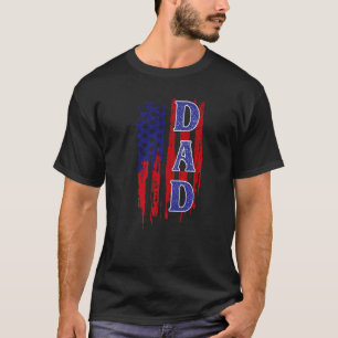 Papa American Vlag Militaire Veteran Patriotic Fat T-shirt