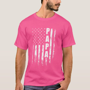 Papa Amerikaanse Vlag 4 juli Vintage Christmas X T-shirt