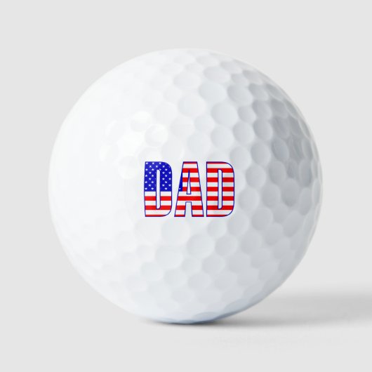 Papa Amerikaanse vlag Patroon Tekst Golfballen (Voorkant)