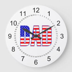 Papa Amerikaanse vlag Patroon Tekst Grote Klok