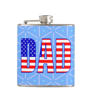 Papa Amerikaanse vlag Patroon Tekst Heupfles