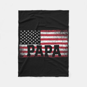Papa Amerikaanse Vlag Vaderdag 4 juli Cadeau G Fleece Deken