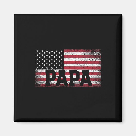Papa Amerikaanse vlag Vaderdag 4 juli Gift G Magneet (Voorkant)