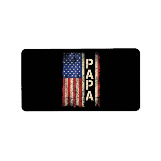 Papa Amerikaanse vlag Vaderdag voor mannen Etiket (Voorkant)