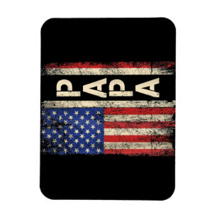 Papa Amerikaanse vlag Vaderdag voor mannen Magneet