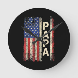Papa Amerikaanse vlag Vaderdag voor mannen Ronde Klok