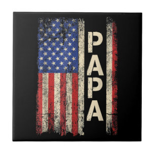 Papa Amerikaanse vlag Vaderdag voor mannen Tegeltje