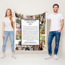 Papa appreciatie | Vaderdag 22 Fotocollage Fleece Deken