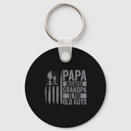 Papa Art For Grandpa Men From Grandkids Granddaugh Sleutelhanger (Voorkant)