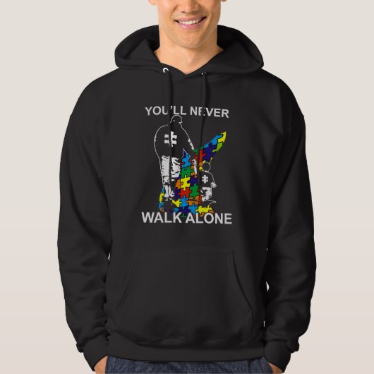 Papa Autism jij Loop nooit alleen Hoodie (Voorkant)