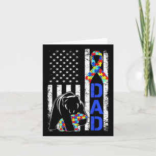 Papa Autisme Bewustzijn American Flag Fathers Day Kaart