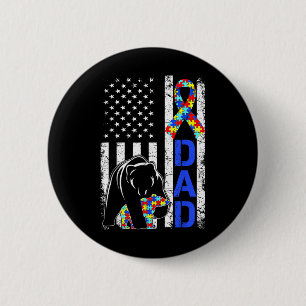 Papa Autisme Bewustzijn American Flag Fathers Day Ronde Button 5,7 Cm