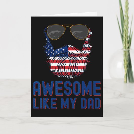 Papa Baard Geweldig Net Als Mijn Vader 4e Juli Pat Kaart (Voorkant)